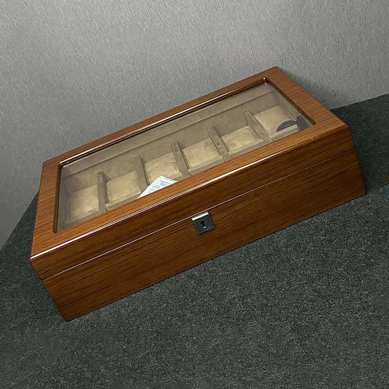 Coffee Wooden 12 Slots Watch Organizer & Gift Case